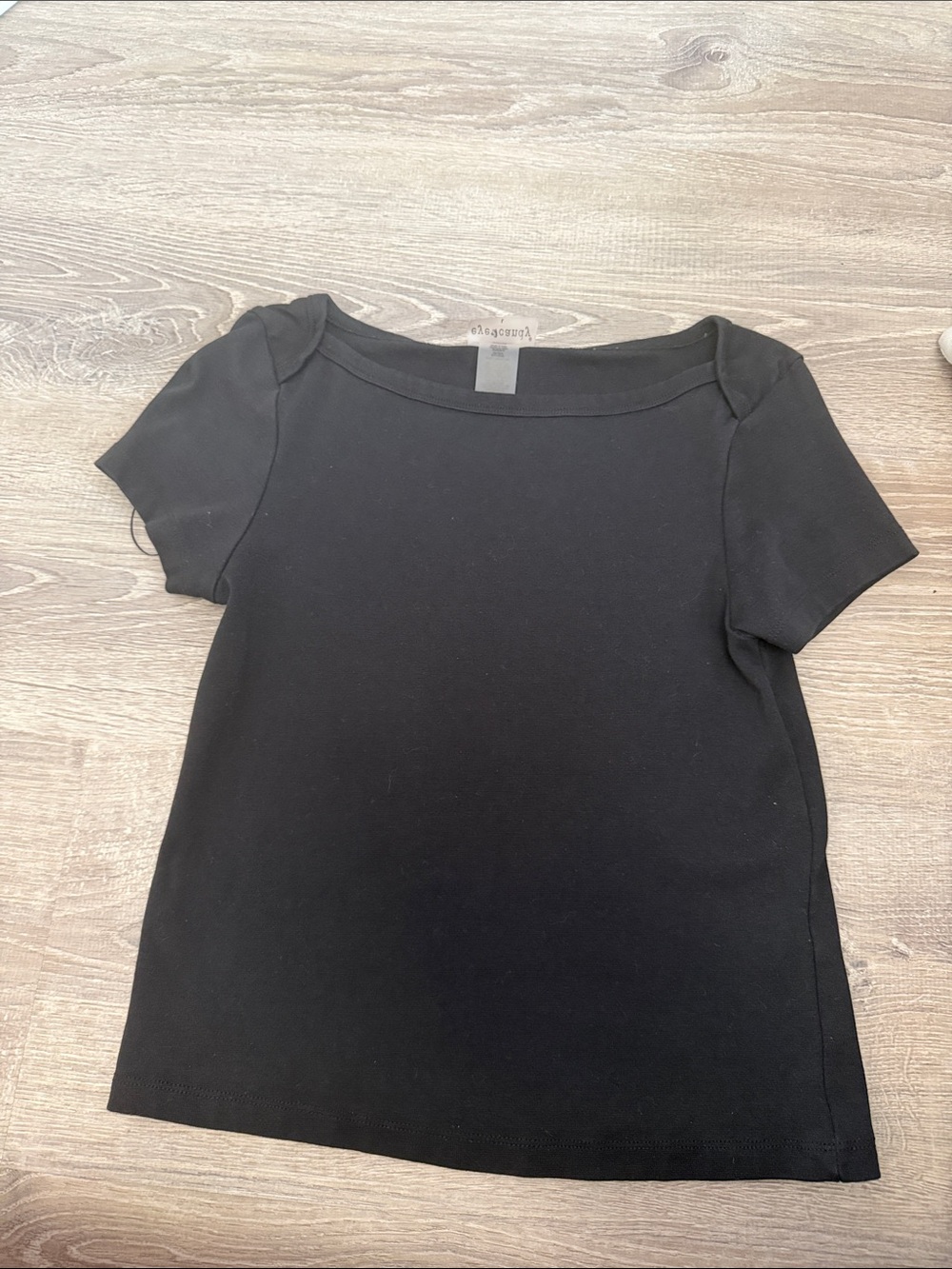 eye candy Black Short Sleeve Scoop Neck Top